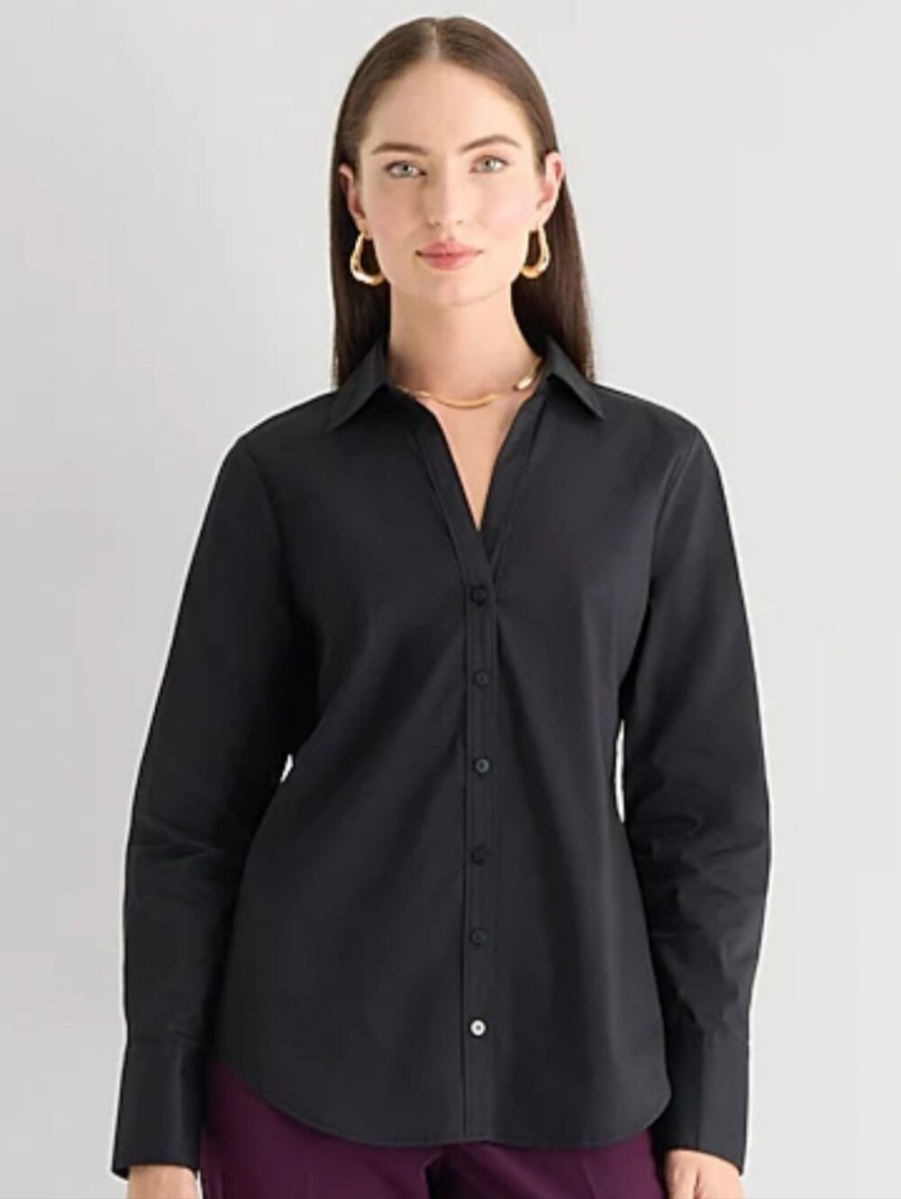 Worthington Women’s Black Button-Down Shirt - Classic Collared Top